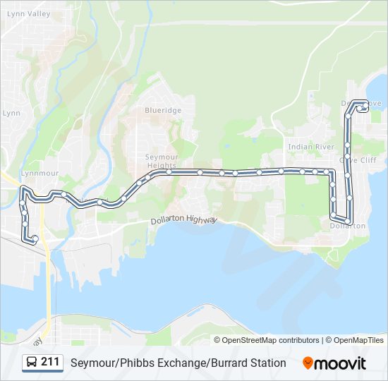 Plan de la ligne 211 de bus