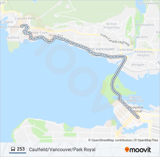 Plan de la ligne 253 de bus