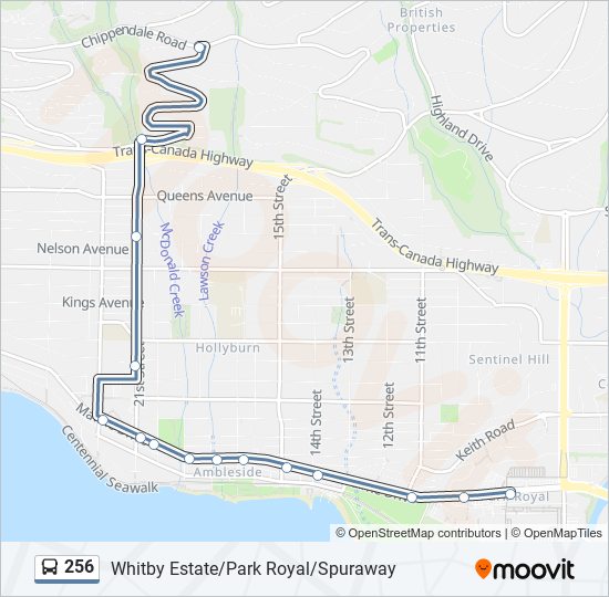 Plan de la ligne 256 de bus