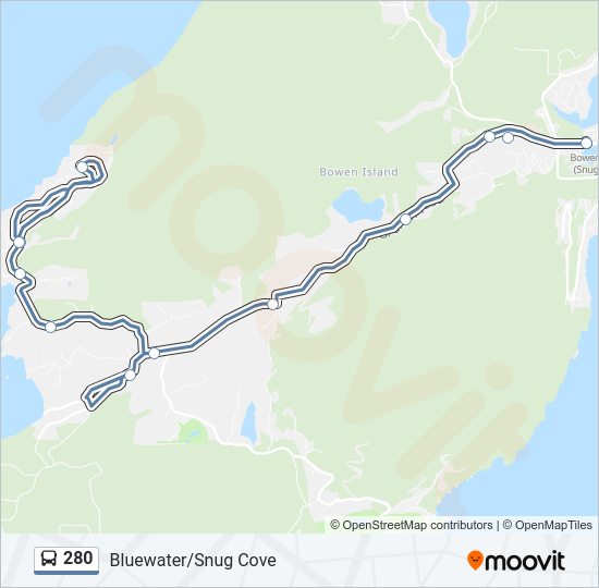 280 bus Line Map