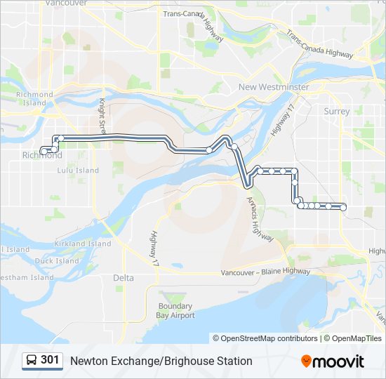 Plan de la ligne 301 de bus