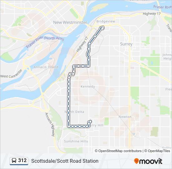 Plan de la ligne 312 de bus