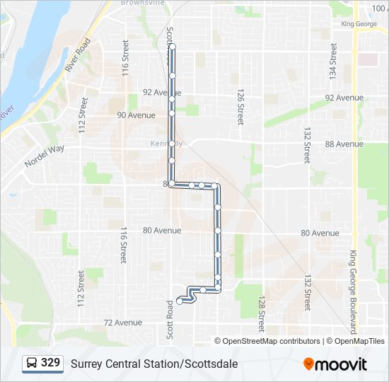 329 bus Line Map