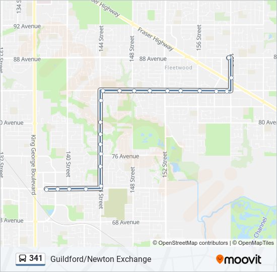 341 bus Line Map