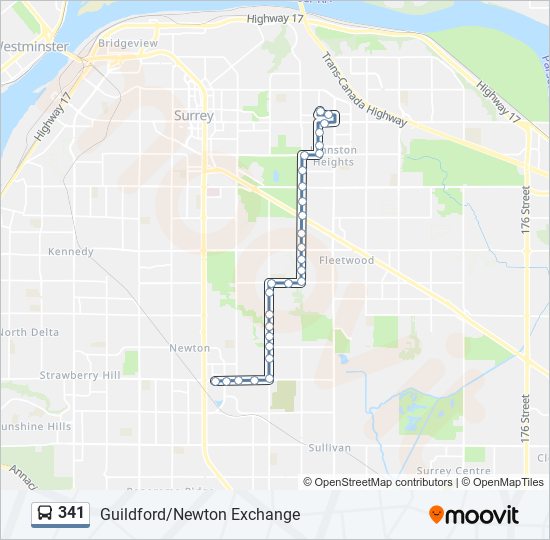 Plan de la ligne 341 de bus