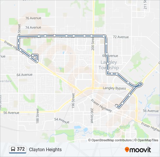 Plan de la ligne 372 de bus