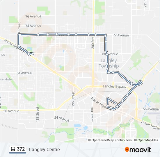 Plan de la ligne 372 de bus