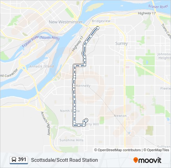 391 bus Line Map