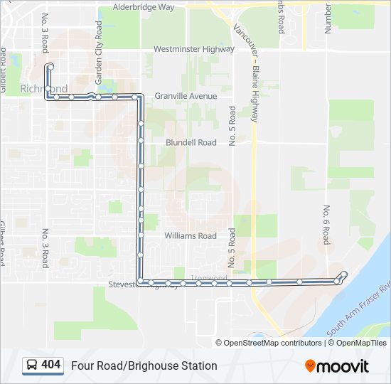 Plan de la ligne 404 de bus