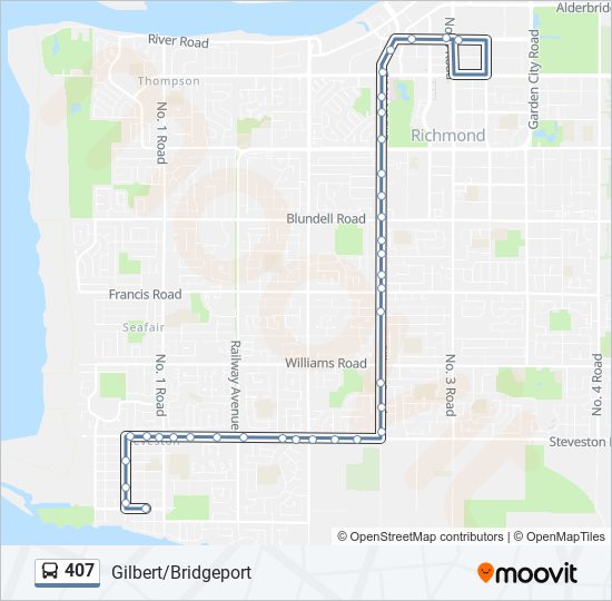 407 bus Line Map