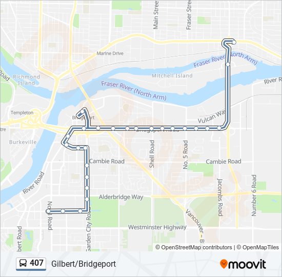 407 bus Line Map