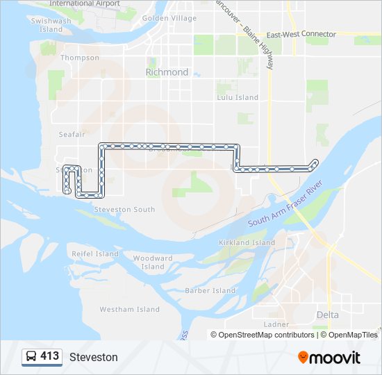 Plan de la ligne 413 de bus
