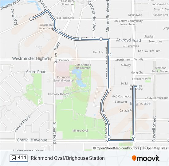Plan de la ligne 414 de bus