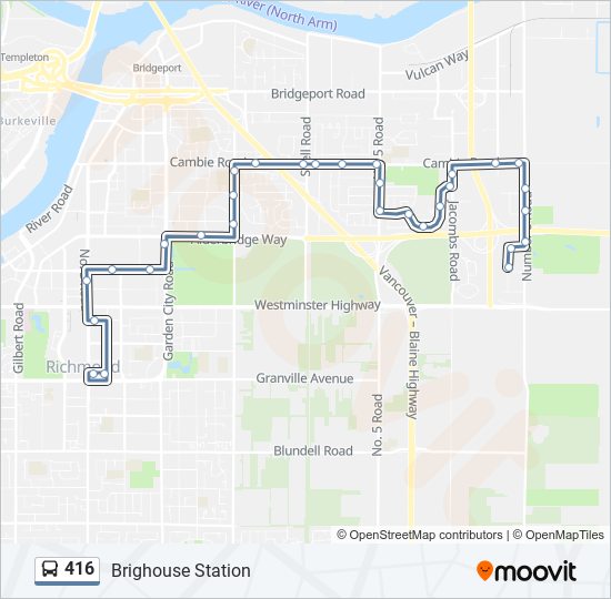 416 bus Line Map