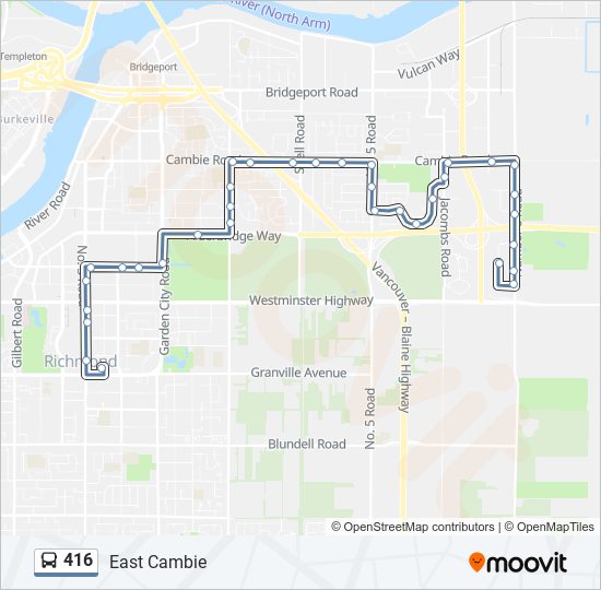 Plan de la ligne 416 de bus