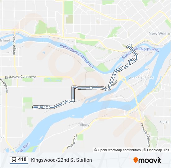 Plan de la ligne 418 de bus