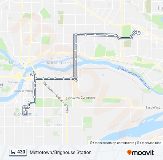 Plan de la ligne 430 de bus