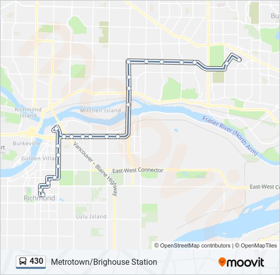Plan de la ligne 430 de bus