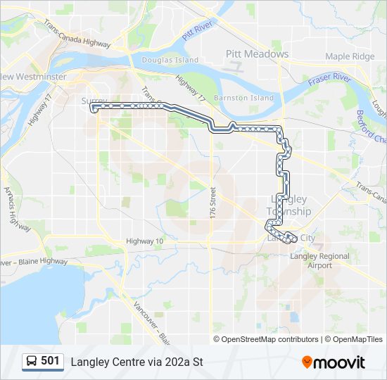 501 bus Line Map