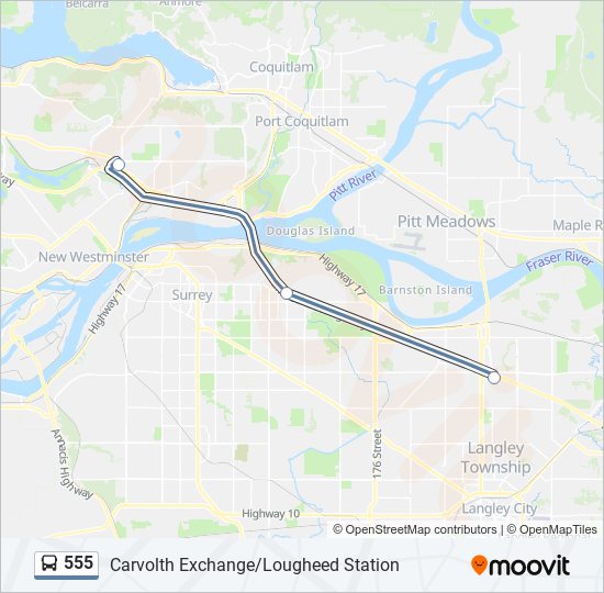 Plan de la ligne 555 de bus