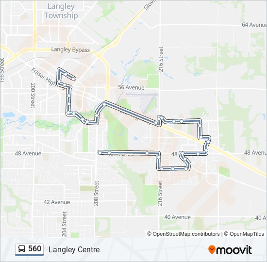 560 bus Line Map