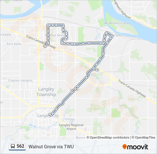 Plan de la ligne 562 de bus