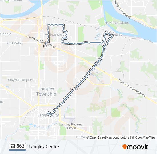 Plan de la ligne 562 de bus