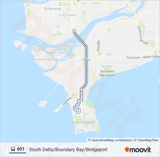 601 bus Line Map