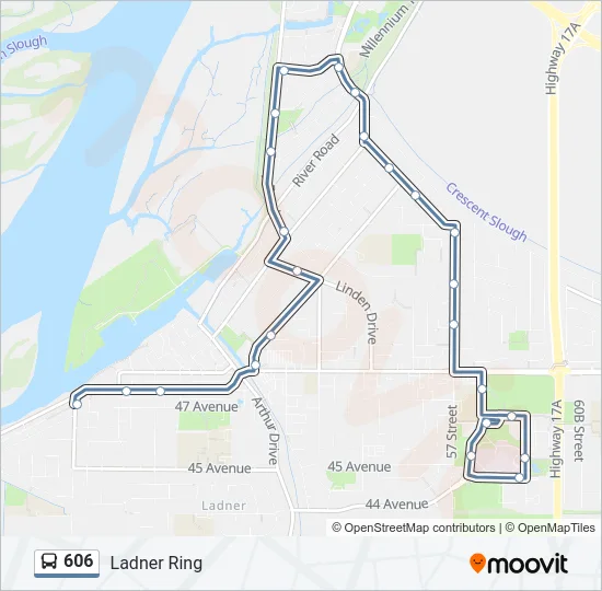 Bus 606 Route Map 606 Route: Schedules, Stops & Maps - Ladner Ring (Updated)