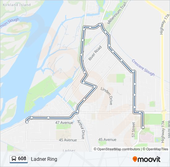 Plan de la ligne 608 de bus