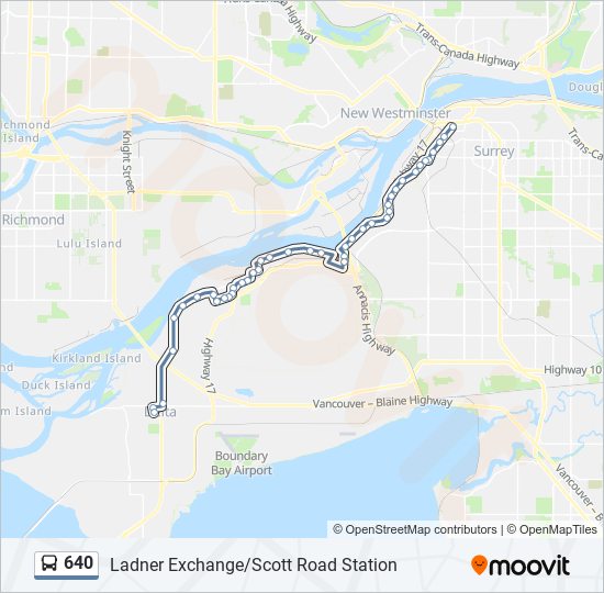 Plan de la ligne 640 de bus