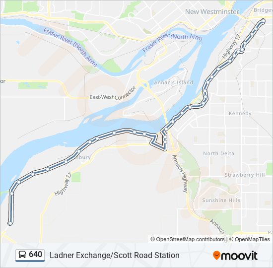 Plan de la ligne 640 de bus