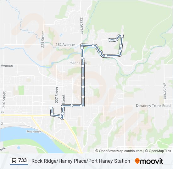 Plan de la ligne 733 de bus