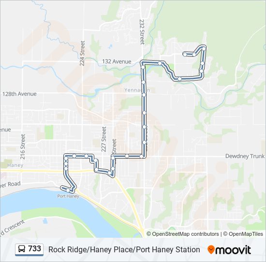 Plan de la ligne 733 de bus