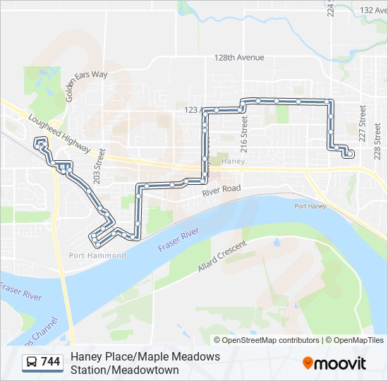 744 bus Line Map