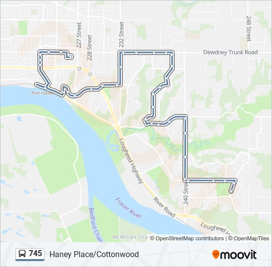 745 bus Line Map
