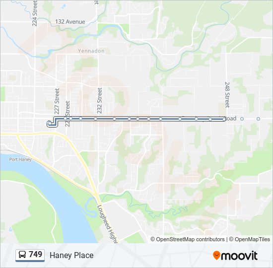 749 bus Line Map