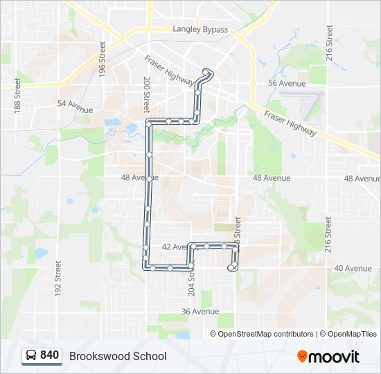840 bus Line Map