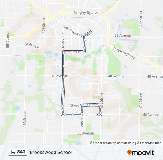 Plan de la ligne 840 de bus