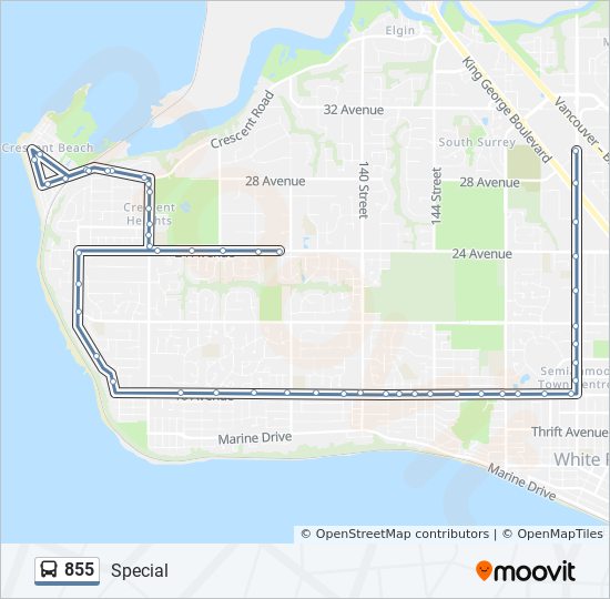 Plan de la ligne 855 de bus