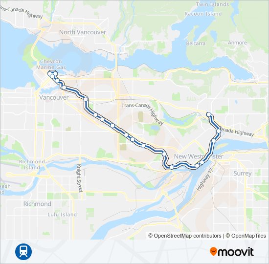 EXPO LINE SkyTrain Line Map