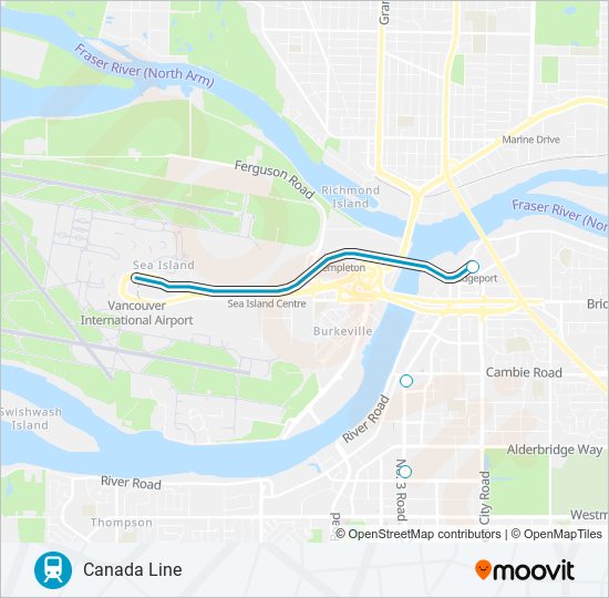 CANADA LINE skytrain Line Map