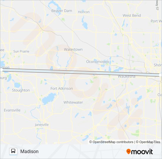 AMTRAK THRUWAY CONNECTING SERVICE bus Line Map