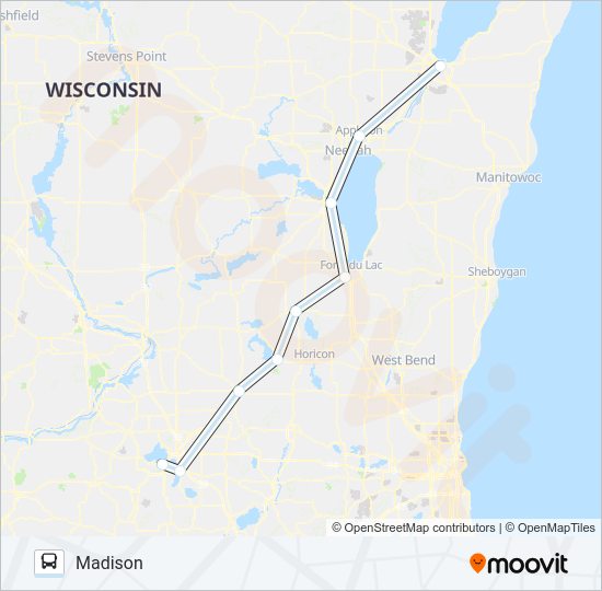 AMTRAK THRUWAY CONNECTING SERVICE Bus Line Map