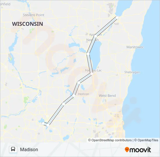 AMTRAK THRUWAY CONNECTING SERVICE Bus Line Map