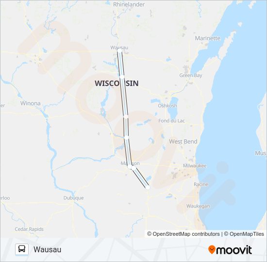 AMTRAK THRUWAY CONNECTING SERVICE Bus Line Map
