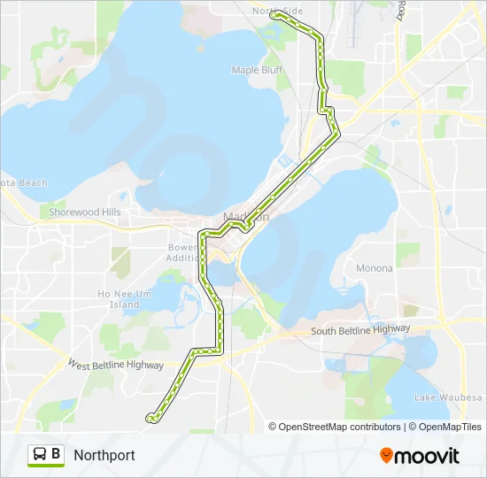 B Bus Line Map