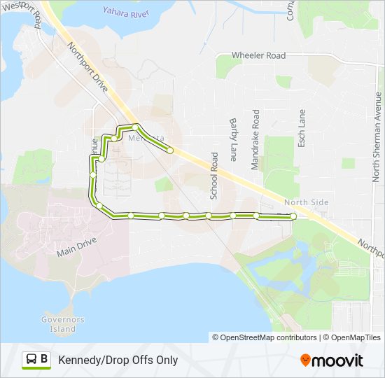 B Bus Line Map