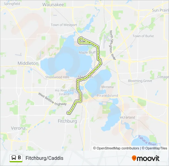 B Bus Line Map
