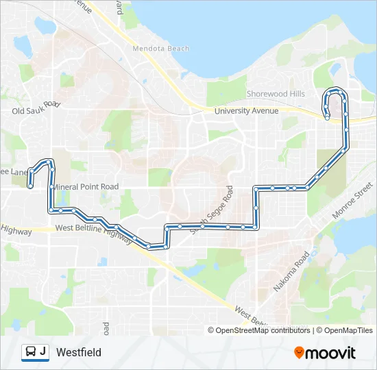 J Bus Line Map